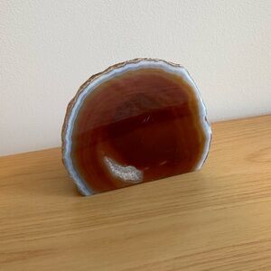 Brown and White Agate Slice Decor